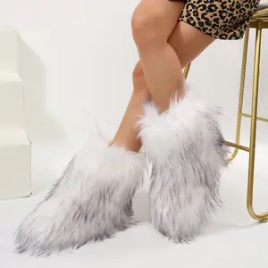 Women's Fashionable Fuzzy Short Snow Boots Lightweight Slip-On Winter Shoes Ideal for Women's Winter Outfits