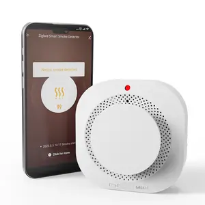 Tuya Zigbee Smoke Sensor - Compact Fire Alarm Detector for Home Safety Requires Tuya Zigbee Gateway for Optimal Performance