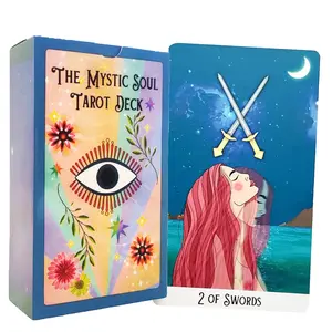 Mystic Soul Tarot Deck for Beginners and Pro Readers Full 78 Card Set with Modern Vibrant Artwork for Spiritual Guidance Daily Divination and Manifestation Dreamy Colorful Illustration Oracle Style Tarot for Self Discovery and Intuitive Readings outdoorfu