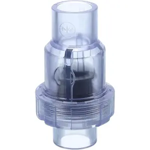 UPVC, 25mm ID Single Fit 3/4" OD Pipe DN20 Slip Swing No-return Valve for Backflow Prevention, Clear