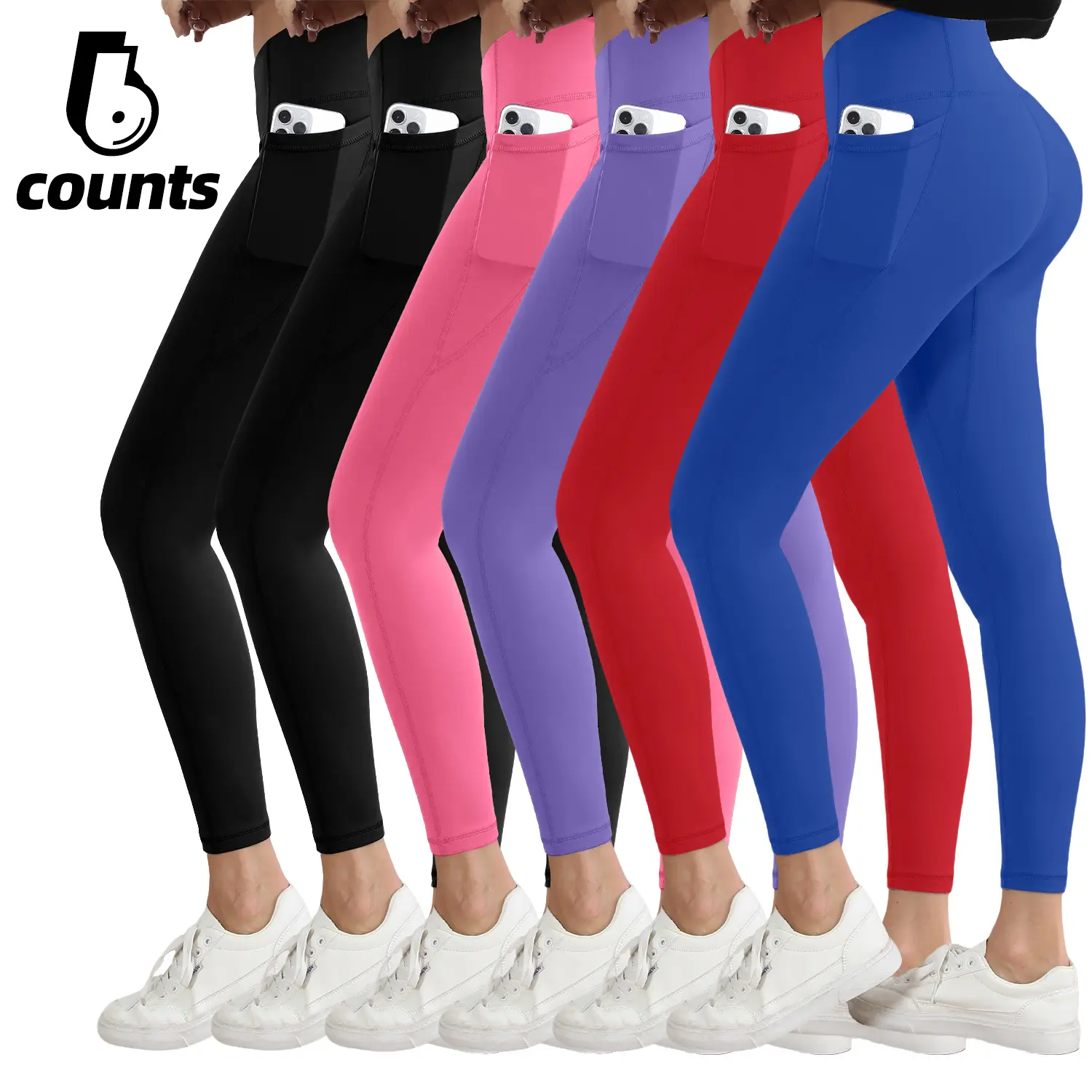 3/5/6 Pack Women's High Waisted Yoga Pants with Pockets, Workout Running pants Leggings high elasticity Soft fabric Fashion Outdoor Gym Outfit High Rise Sweatpants