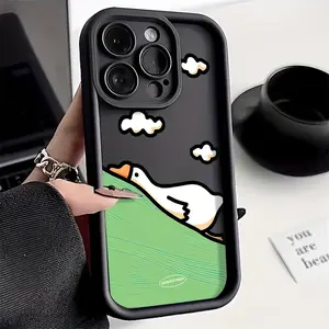 Cartoon White Goose Phone Case for iPhone 17 E Air Pro ProMax iPhone16 15 14 Plus 13 12 Mini 11 X XS XR