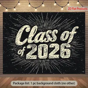1PC,2D Flat 2026 Graduation Season Door Banner Decoration, Retro - style Class Graduation Party Backdrop, Classroom Graduation Ceremony Decoration Banner, Graduation Memorial Event Decoration Supplies