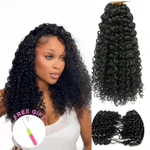 [New Arrival] Bgmgirl Crochet Human Hair Afro Curly Water Wave Kinky Straight Hair for Miracle Knots Boho Braids Knotless Pre-Separated 50g/Bundle Time Saving #SummerVibes #mothersdaygift