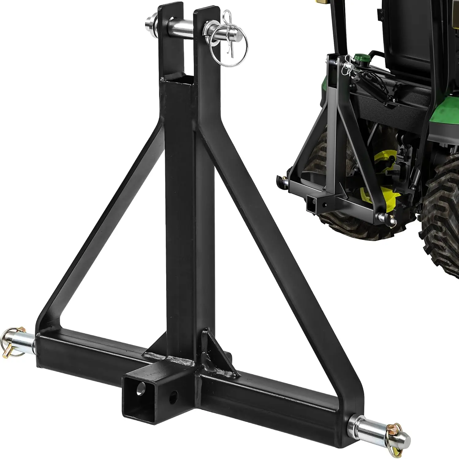 YITAMOTOR 3 Point Hitch 2" Receiver Trailer Hitch Category 1 Heavy Duty Tractor Drawbar Adapter Tow Compatible for Kubota, BX, LM25H, WLM Tractor 3 Point Hitch Receiver with 2" Receiver Trailer Hitch for Tractor Attachments for Kubota, Bob Cat, John Deere
