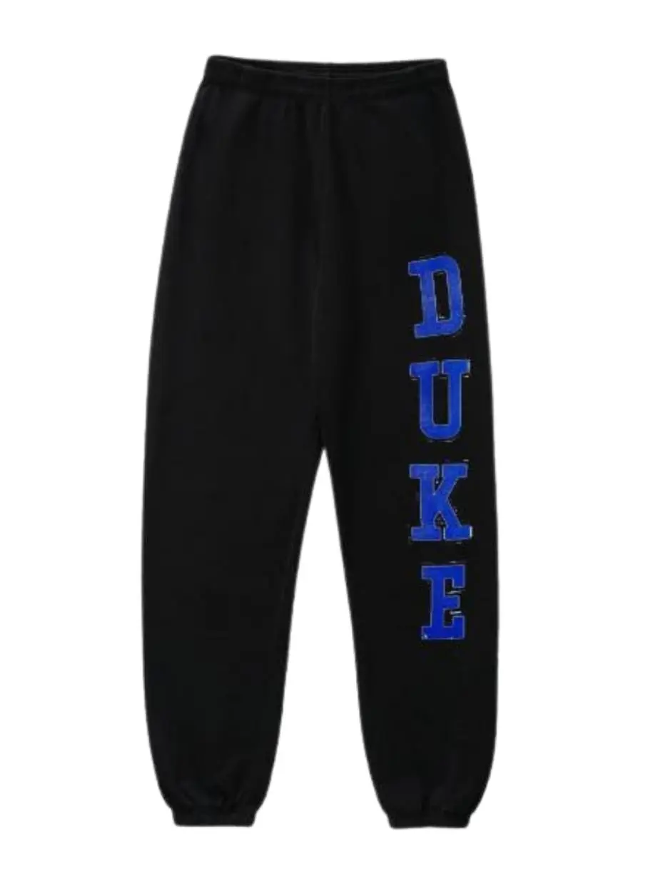 Duke University Joggers, College Letter Sweatpants, Black Athletic Pants, Unisex Casual Streetwear for Men and Women - Blue Varsity Style Bottoms, Trendy Top Sweatpants, Unisex Cotton Graphic Casual Sweatpants, Gift For Men and Women, Best Gift