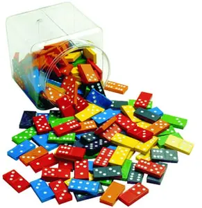 212 MAIN Double-6 Colorful Dominoes Set - 6 Sets, 168 Pcs, Storage Bucket Included, Family Fun Game, Tabletop & Outdoor Play for Ages 5+, Math Learning Tool