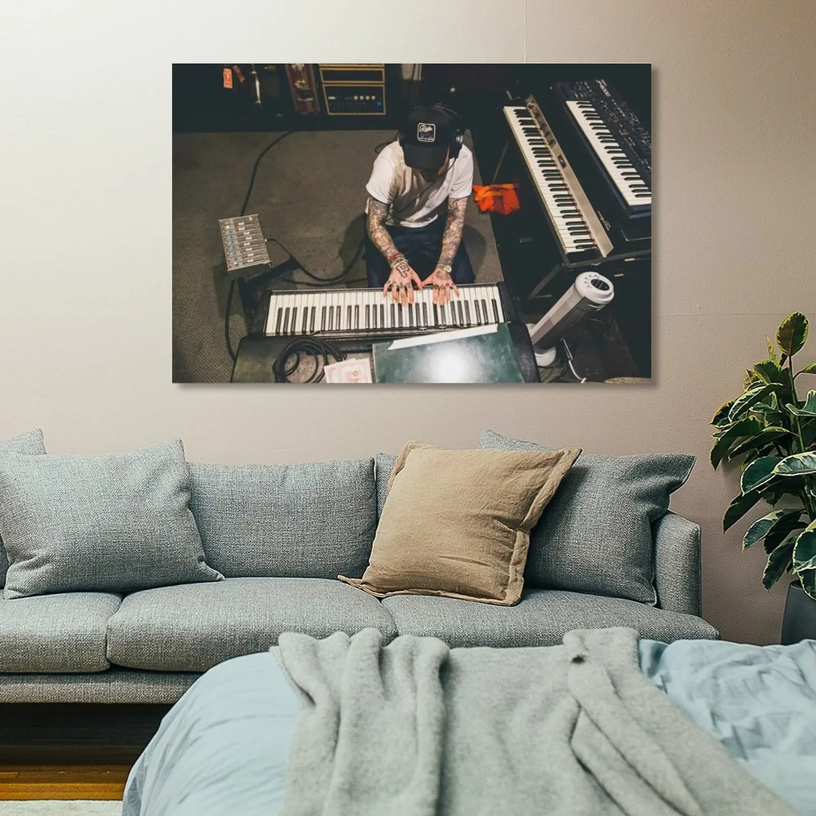 Vintage Piano Artistic Photo Print - Decorative Paintings for Home Decor, Music Lovers' Space, Wardrobe, Balcony, Kid Room Wall Accent, Wall Art Decoration