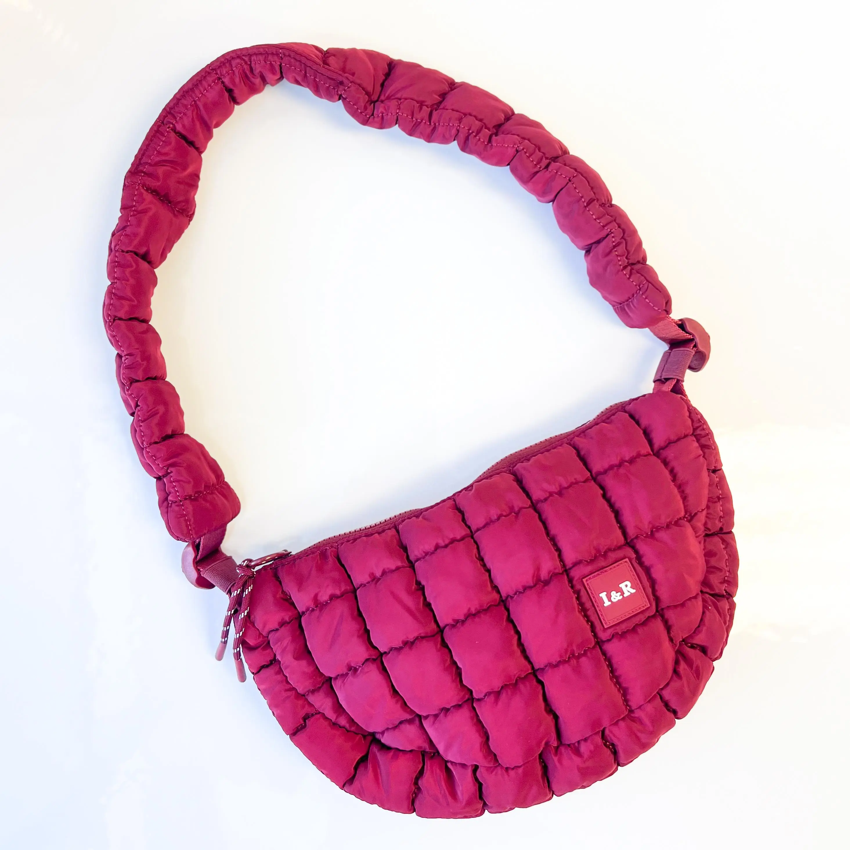 Half Moon Iris Puff Bag-  Nylon Crossbody Bag (#24235) By Iris & Rainbow