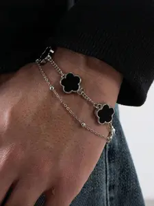 1 Classic Clover Bracelet, Men's Stainless Steel Fashion Accessory, Stainless Steel Bracelets