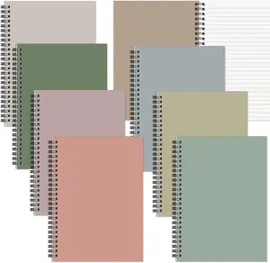 8 Pack Spiral Notebook A5 8.3 x 5.7 Inch College Ruled Spiral Journal Notebook 100 Pages/50 Sheets School Professional Journaling Notebooks for Business Work School Office Supplies
