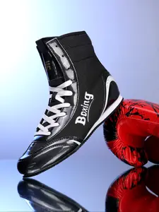 Professional Boxing Shoes for Couples, Breathable Mesh Upper, High-Top Ankle Support, Non-Slip Sole, Ideal for Training & Competitions