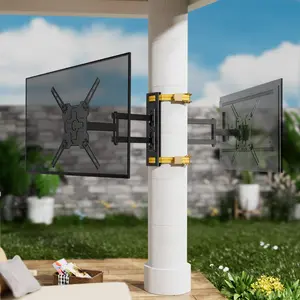 FORGING MOUNT Studless No-Stud Flat Screen Television Mount - Drill-Free Weatherproof Outdoor Tool-Free Wall Stand, Adjustable Rotating TV Stand, 26-65 in Fit, Horizontal-Vertical Switchable, 88 lbs Capacity, VESA Standard Compatible, Studless Tv Mount, A