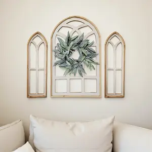Set of 3 Farmhouse Wooden Paradise Window Collection Window Arches Farmhouse Wood Cathedrals