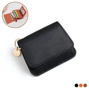 Women's Small Wallet,RFID Blocking Genuine Leather Slim Wallet with Coin Pocket Tri-Fold Credit Card Holder with ID Window and Keychain