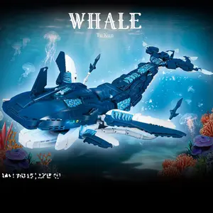 1235pcs Deep Sea Whale Building Blocks Model, Fun Ocean Adventure DIY Kit, Perfect Holiday Gift, Christmas & Birthday Present