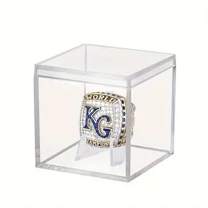 Champion Ring Display Box, Transparent Acrylic Case for Sports Champion Rings, Coin Display Box, Protective Case, Collection Cabinet(Ring not included)