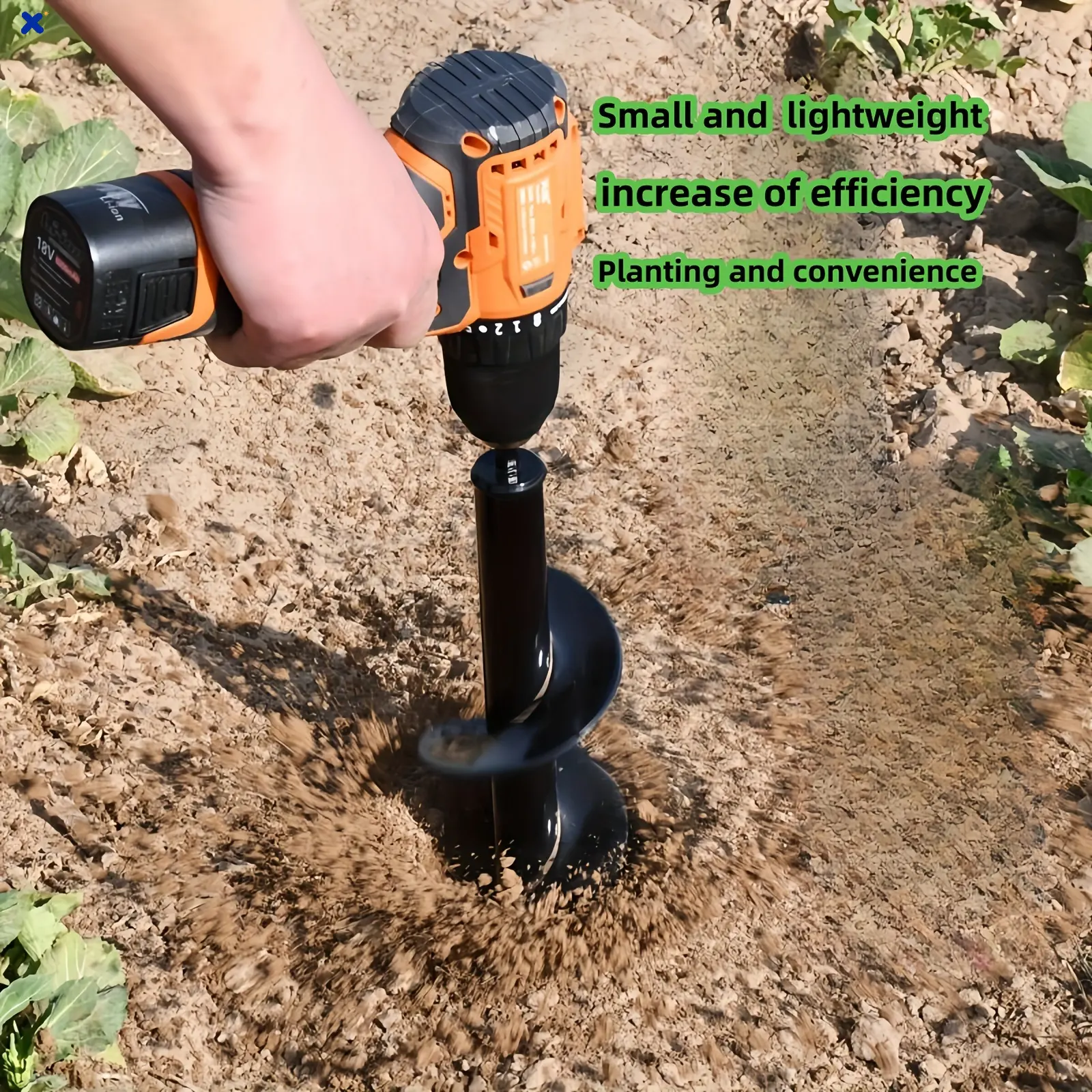 Garden Auger Drill Bit for Planting, Soil Loosening & Hole Digging Tool for Flower Beds and Vegetable Gardens
