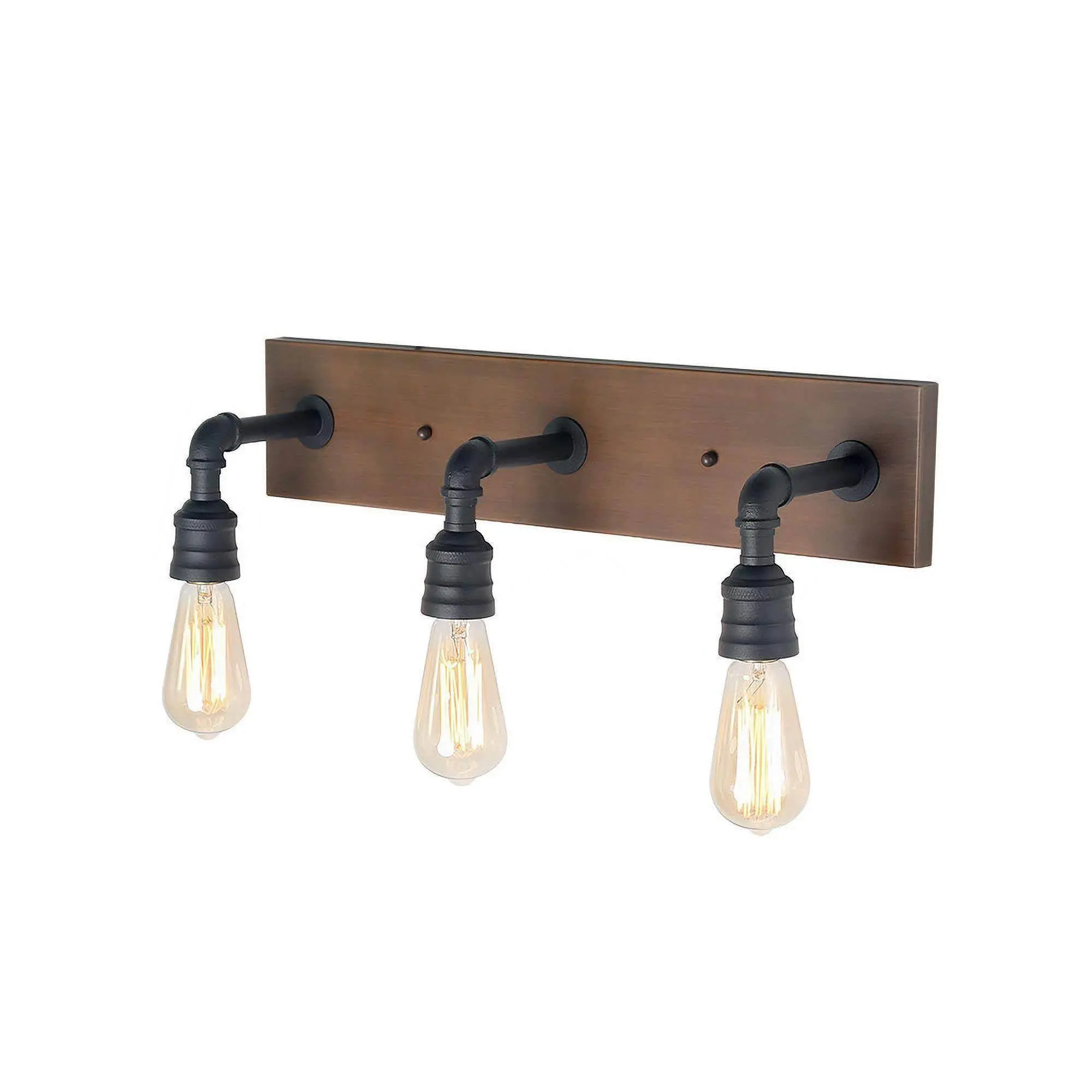 Ksana 3-Light Farmhouse Faux Wood Bathroom Vanity Light Fixtures