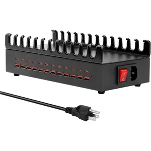 300W  Station for Multiple Devices,  24 Port USB C   Station, Multi Device Charger Station Organizer Compatible with Cellphone, Tablet, Kindle,  iPad and