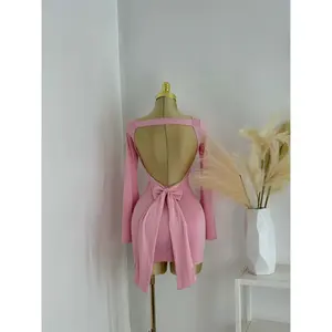 Coquette Bow Open Back Mini Dress