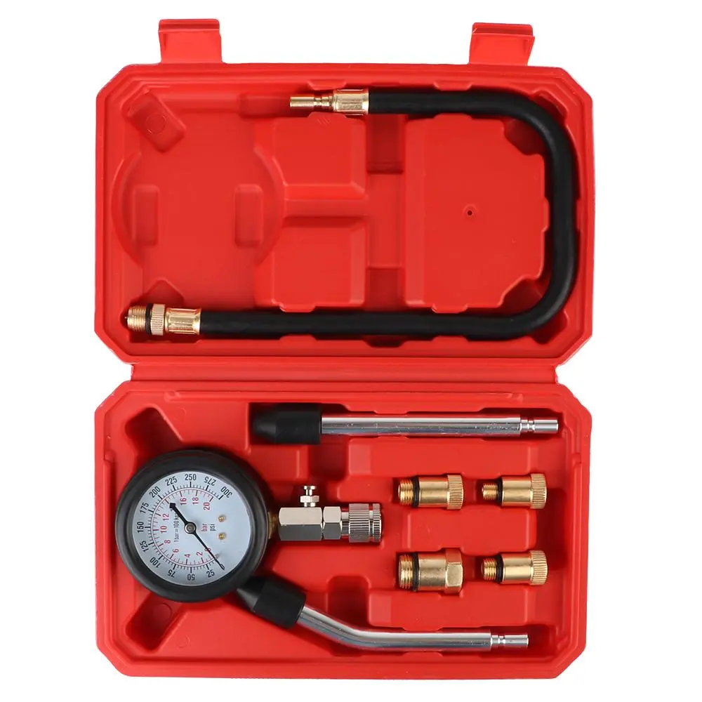 Multifunctional Engine Cylinder Pressure Gauge Auto Tools, Professional Automotive Compressed Gas Engine Set for Cars, Professional Auto Tool Gauge Test Kit for Car Repairing, Diagnostic Tool