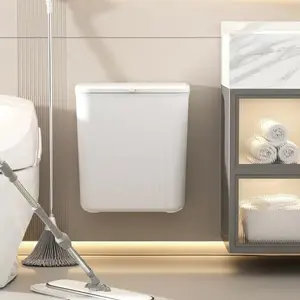 Wall Mounted Trash Can, Large Capacity Narrow Slot Design Trash Can with Lid, Stylish Home Waste Bin for Kitchen and Bathroom