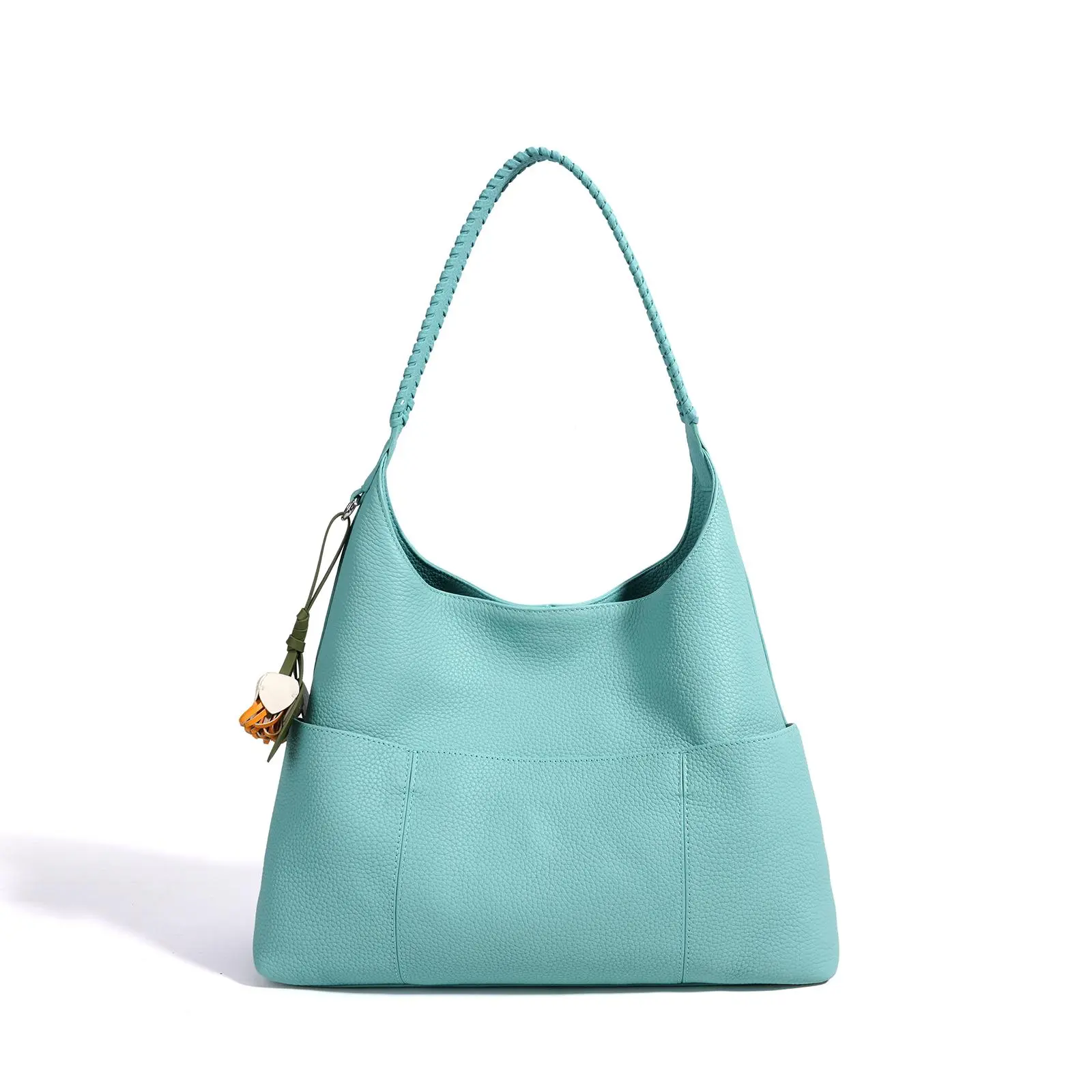 SADI Women’s Genuine Top-Grain Cowhide Bucket Tote Bag, Large-Capacity Commuter Shoulder Bag, Plain Bucket Shape, New for Summer 2026