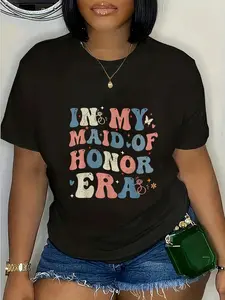 100% Cotton Groovy In My Maid Of Honor Era Bridesmaid Wedding Cute Party T-Shirt