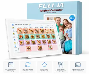 10.1 Inch Digital Family Calendar with Touch Screen, Smart Chore Chart and Meal Planner, Sync Google Calendar via App, Interactive Wall Display and Digital Photo Frame for Busy Families