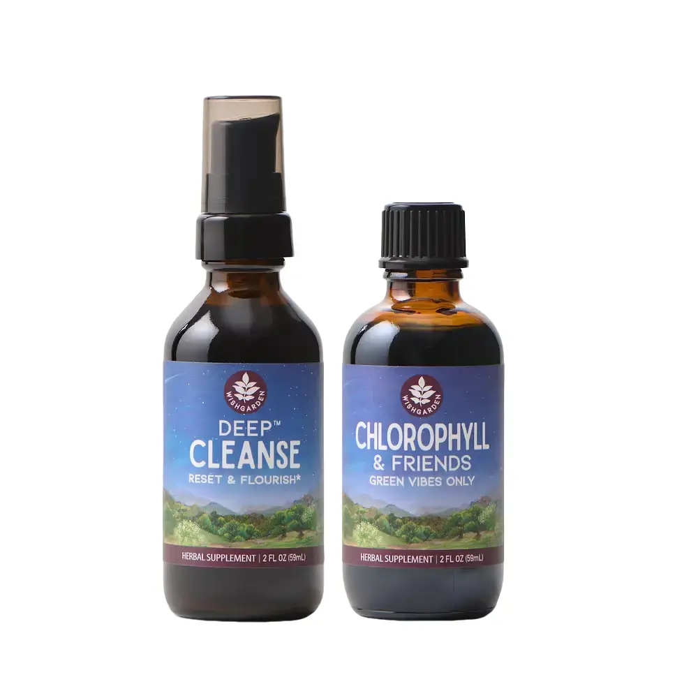 WishGarden Cleanse + Detox Duo Natural Liquid Herbal Supplement, Liver Detox Supplement for Gentle Internal Support