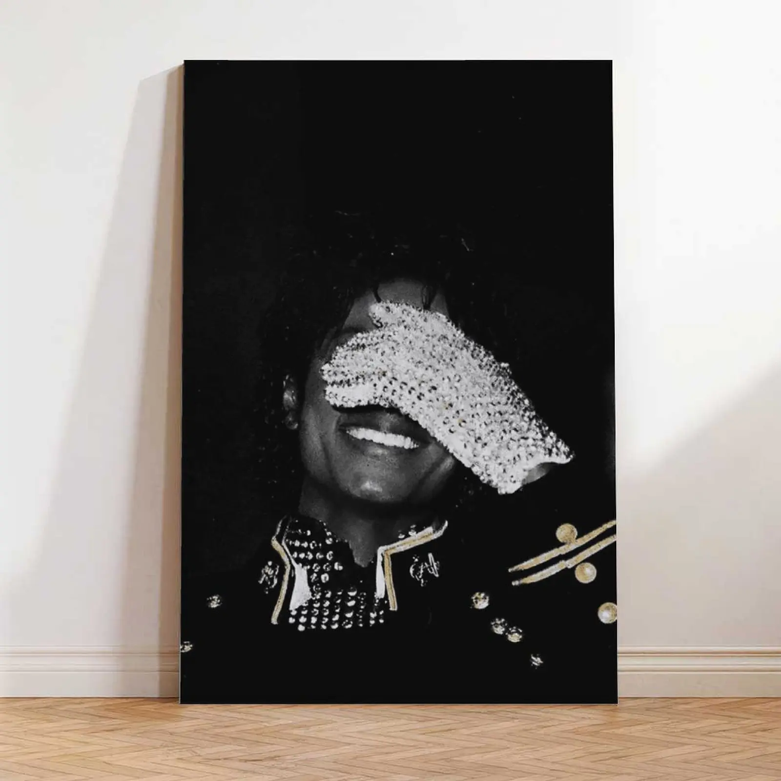 Iconic Pop Legend Glove Portrait Print Poster - Black Minimalist Statement Art, Modern House Decor, Cool Stuff for Room, Home Inspo Moodboard Aesthetic Wall Art for Home