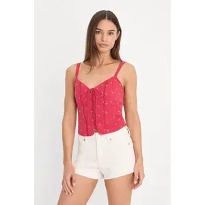 DOLLY LACE UP POPLIN TANK | FLARE BANDANA PRINT