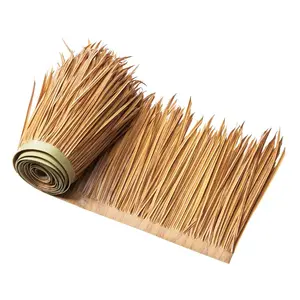 Summervibes VEVOR Artificial Thatch Grass Roof, 1.6x 16.4 ft Mexican Style Tiki Bar Hut Skirt Thatch Roofing Roll, Waterproof Fire-Resistant, Palapa Duck Blind Grass for Patio Pool Beach Hawaiian Party Dcor
