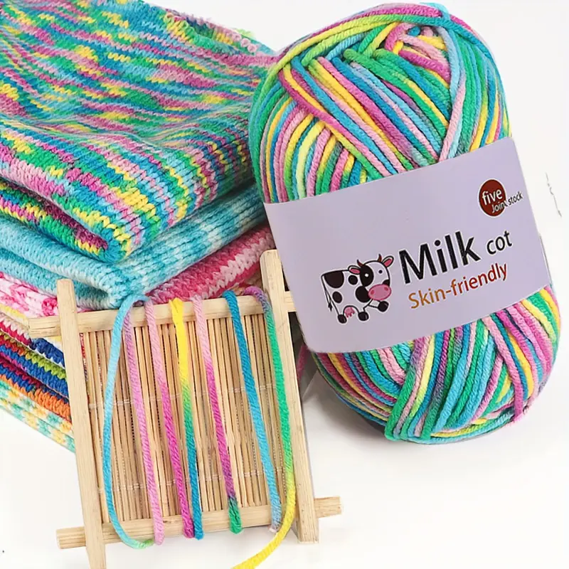 Colorful Gradient Variegated Yarn Ball for Handmade DIY Knitting Handicraft, Fashionable Warm Sweaters Hats Scarves Jackets Shawls Coats, 1 Piece = 6 Balls = 300g
