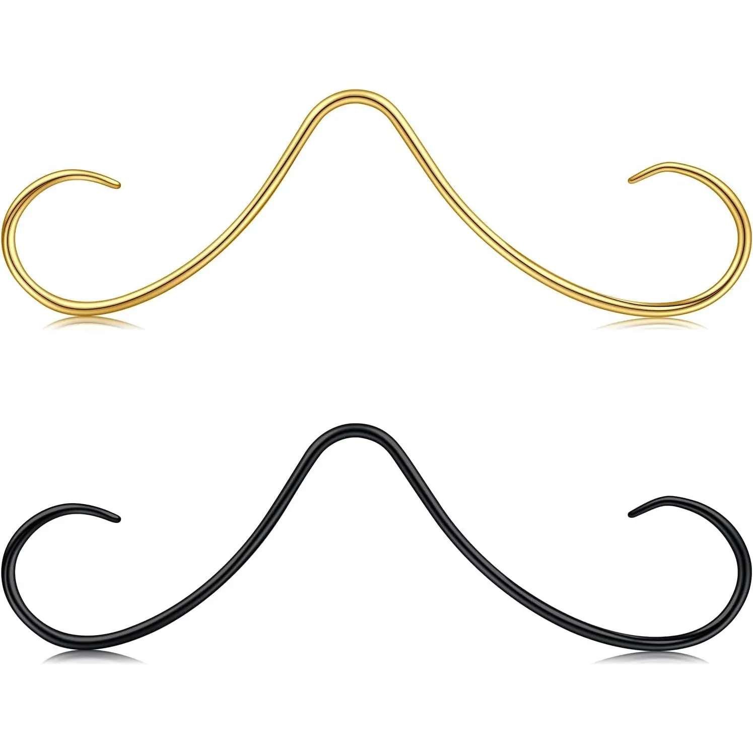 Mustache Septum Ring Septum Rings Septum Jewelry Septum Rings 16g Septum Piercing Septum Pincher 16 Gauge Septum Nose Rings Mustache Nose Ring Septum Silver Gold Black