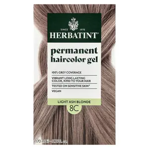 Herbatint Permanent Haircolor Gel, 8C Light Ash Blonde, 5.75 fl oz (170 ml)