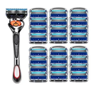 GQRT Manual Razor Set: 1 Razor Holder with Replaceable Heads, Men’s Beard Shaver & Precision Grooming Tool for Smooth Shaving"