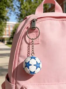 Champions League Star Soccer Ball Keychain, Mini Football Bag Charm Pendants, Sporty Bag Decoration Keychain, Stylish Bag Pendant for Backpack Purse, Ideal for Football Fans & Champions League Lovers, Keychain Accessory