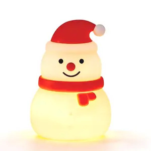 Snowman Silicone LED Bedside Lamp, USB Rechargeable | Touch Control, Cute Bedroom Ambient Light, Ideal for New Year, Family Gatherings, Birthdays, Valentine's Day, Easter and Other Festive Decorations spider grabber KPop Anime Figurine