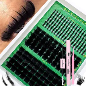 290Pcs/285Pcs/255Pcs/235Pcs/190Pcs Cluster Lashes，300D 200D 160D 120D 100D 80D 60D Lash Clusters  D Curl Natural Look Individual Lashes Extension Natural Thick Makeup Single Soft Lashes Enlarged Eye Comfortable DIY Eyelash Extension At Home Lash Clu