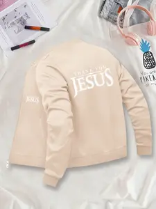 JESUS Graphic Printed Coat, Outerwear, Women's Fitted Printed Long Sleeve Jacket, Fashionable Women's Jacket, Suitable for Casual and Formal Occasions, Durable and Multi-functional Design