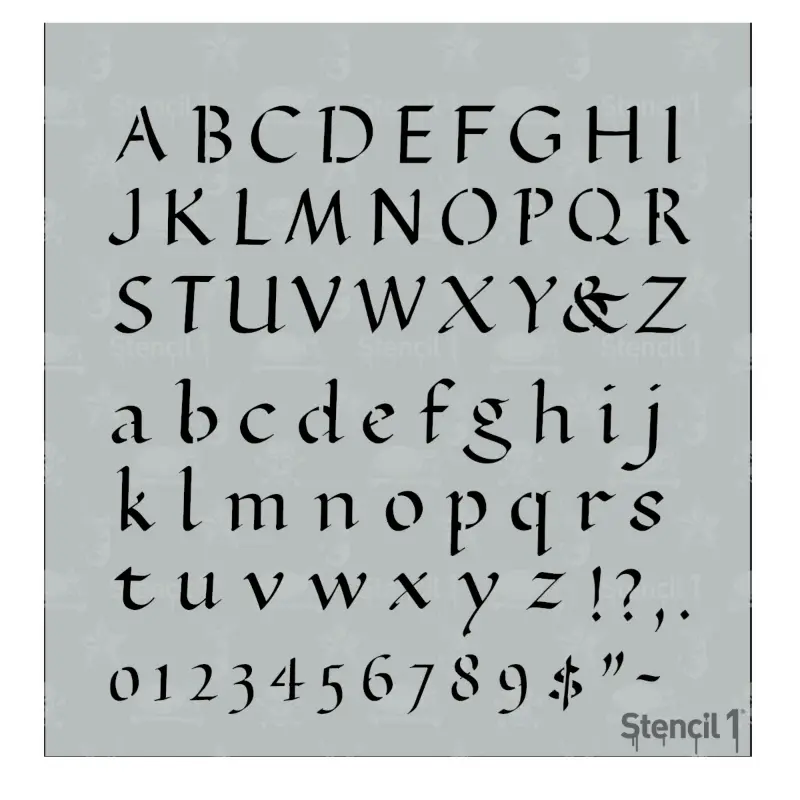 Calligraphy Small Letter Stencil 1/2 Inch