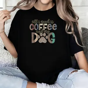 Coffee Dog Shirt, Dog Mom Shirt, Dog Lover Tshirt, Soft T Shirt, Dog Shirt for Humans, Cute Women's Shirt, Pet Lover T Shirt, Dog Paw Shirt