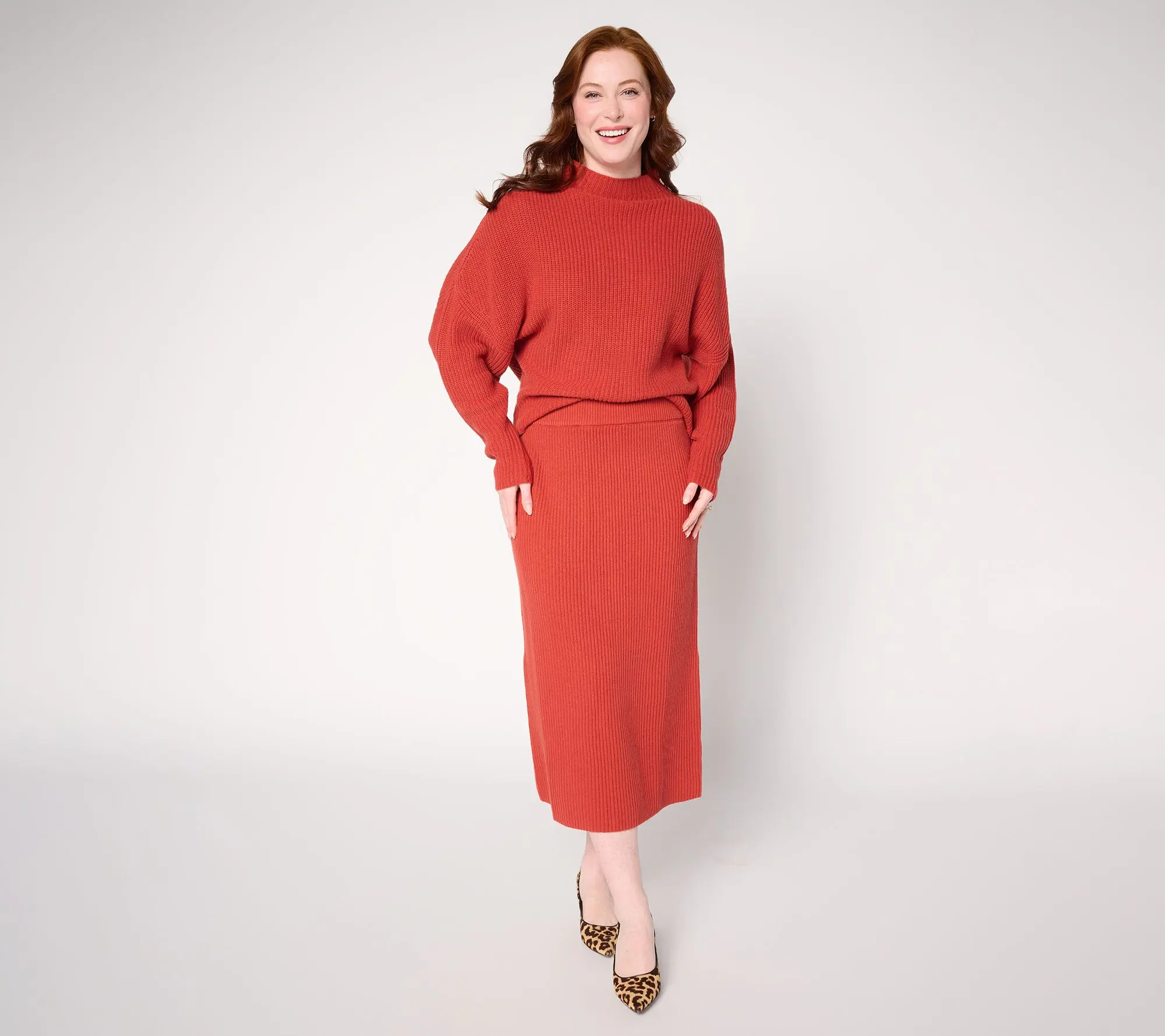 Carla Rockmore Collection Pull-On Sweater Midi Skirt