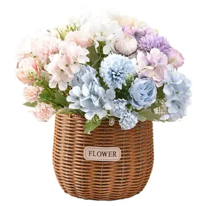 4/6 pack of 7 hydrangea roses, outdoor UV resistant and waterproof decorative flowers, indoor decoration, garden, porch, terrace decoration, no need for watering, easy to maintain