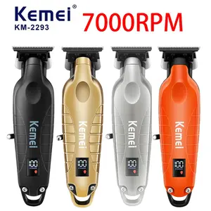 Kemei 2293 Professional Men Hair Beard Trimmer Zero Gapped Cordless Hair Clipper Barber Rechargeable Finish Hair Cutting Machine