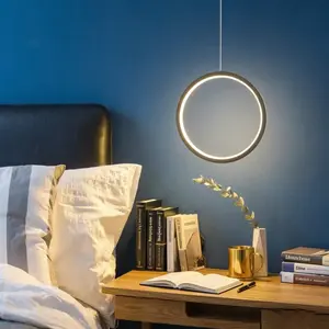 LED Pendant Light, Three-Color Light - Black - 13W - With Snap-On Mount, Adjustable Cord Length, Suitable for Bedrooms, Living Rooms, Offices, and Home Offices, Indoor Pendant Light