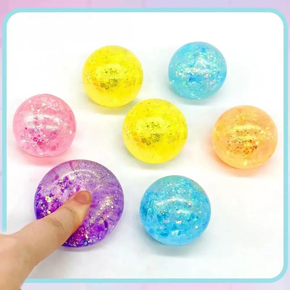 Colorful Glitter Sugar Stress Ball - Super Soft Squishies Toy, Fidget Box & Finger Squeeze Anxiety Support Stress Relief Toy, Portable Desk Squishy for Relaxation and Focus, Squishies Toys, Fidget Box Stress Relief Toys, Finger Squeeze Stress Relief Toys