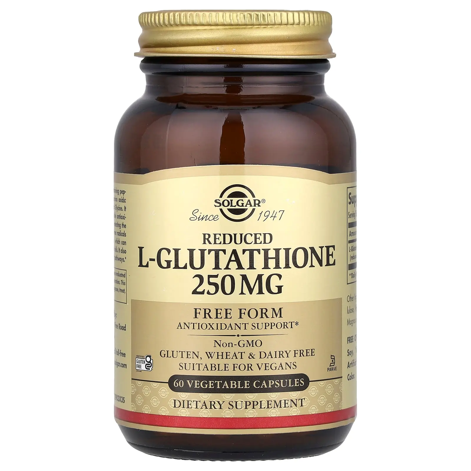 Solgar Reduced L-Glutathione, 250 mg, 60 Vegetable Capsules